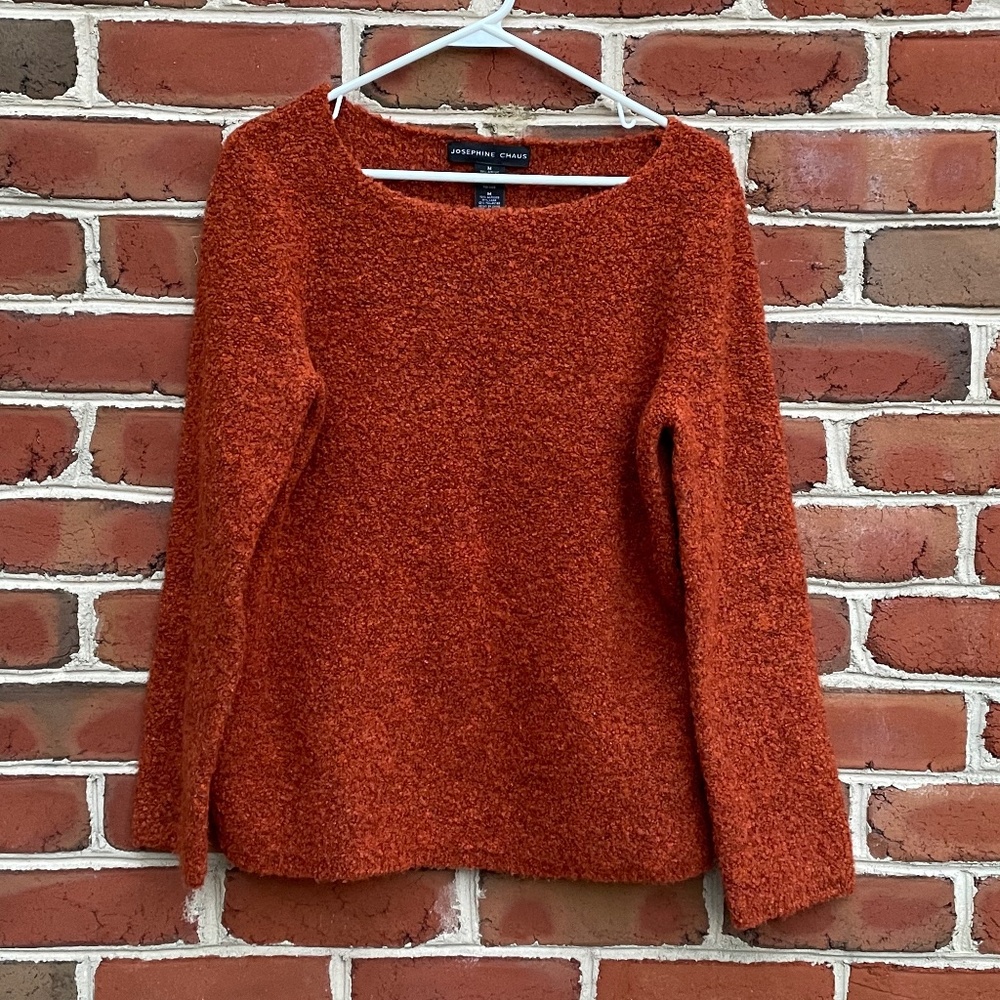 Josephine Chaus Orange Cozy Wool Blend Sweater